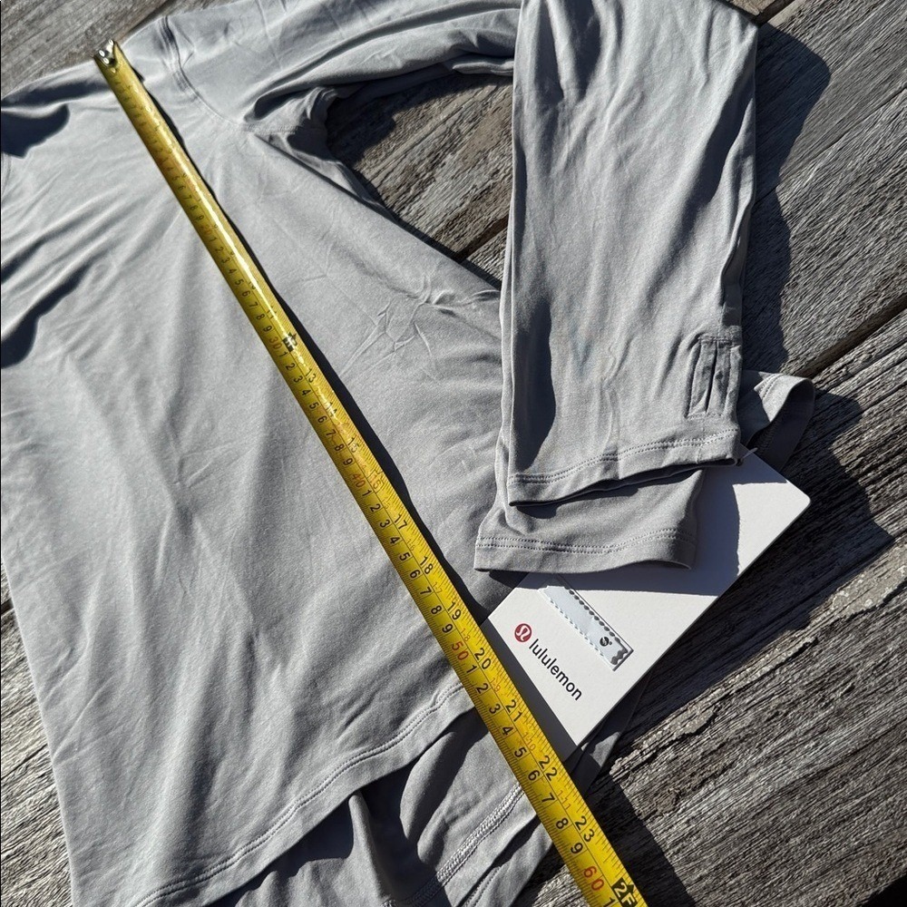 Lululemon Modal Relaxed-Fit Lounge Long-Sleeve Shirt size 8 Silver Dust Gray nwt - Picture 4 of 5